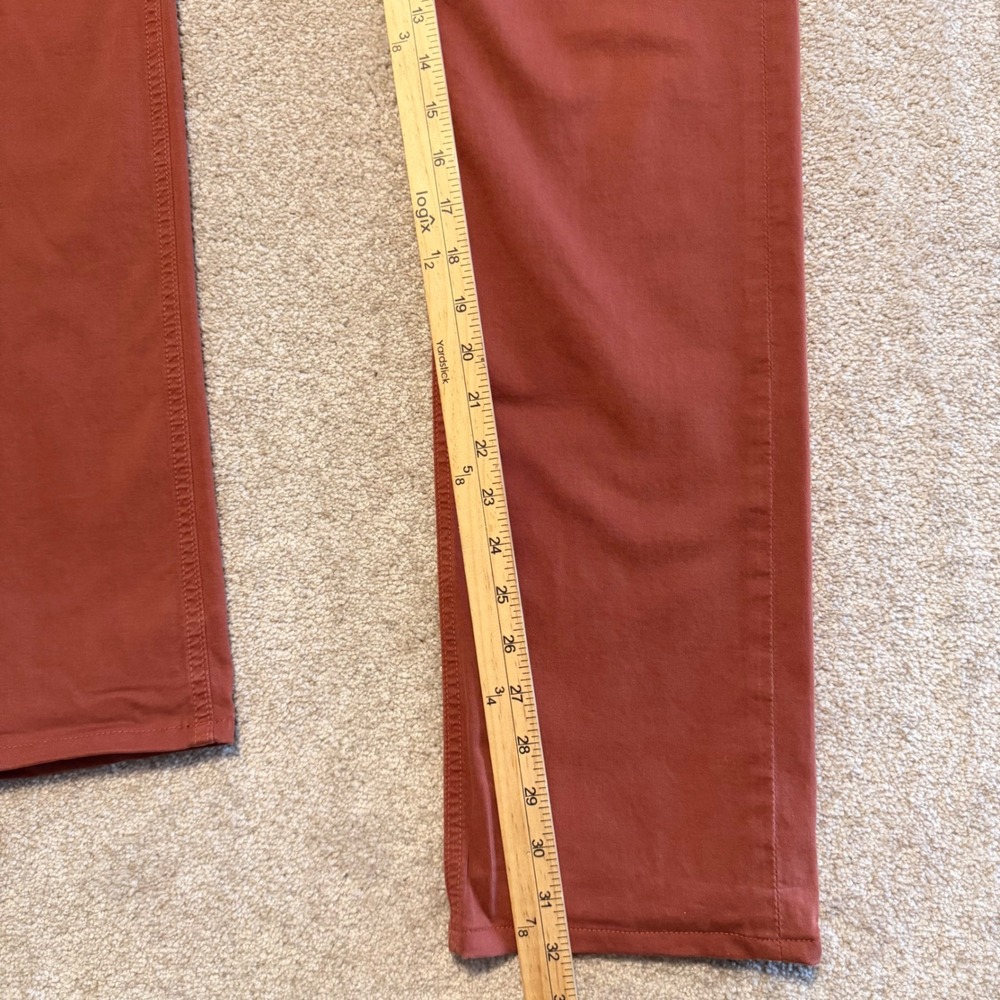 PAIGE Normandie Pants Men 30 Slim Straight Leg Made in USA Rust Burnt Orange - Picture 6 of 11